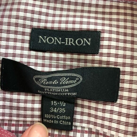 Pronto Uomo Buttondown Dress Shirt No Iron 15.5 34 - Picture 3 of 5